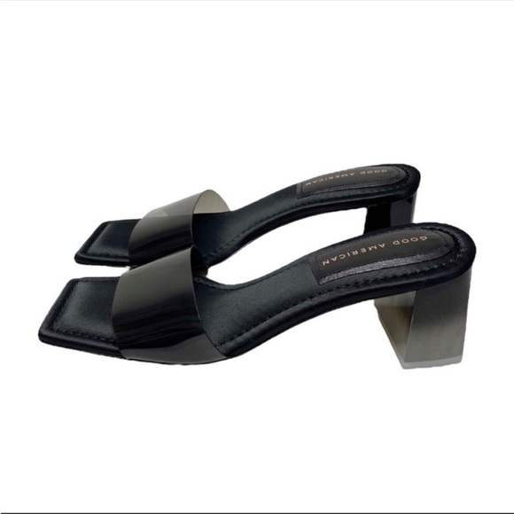 GOOD AMERICAN NEW Block Heel Square Toe Slide Sandal size 9 - Picture 5 of 12